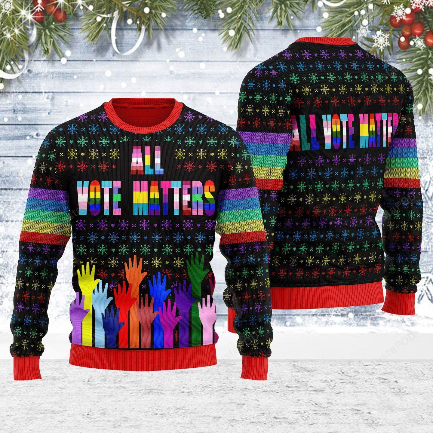 All Vote Matters Ugly Christmas Sweater Adult 3D Funny Matching for family