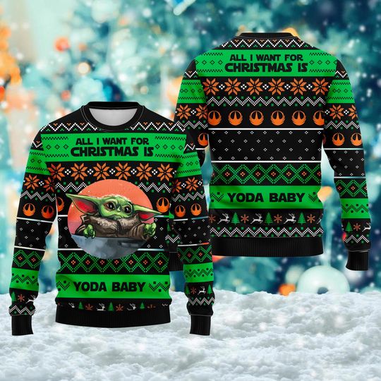 All Want Baby Ugly Christmas Sweater, Cute Baby Ugly Xmas Sweatshirt - Image 3