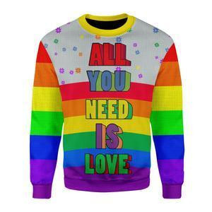 All You Need Is Love Ugly Christmas Sweater Adult 3D Funny Matching for family
