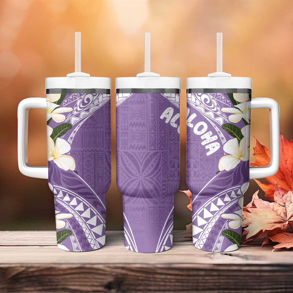 Aloha Hawaii Festive Frangipani Lace Classic Lavender Custom Stanley Cup 40 oz 30 oz Tumbler With HandleTVC2301372 - Image 4