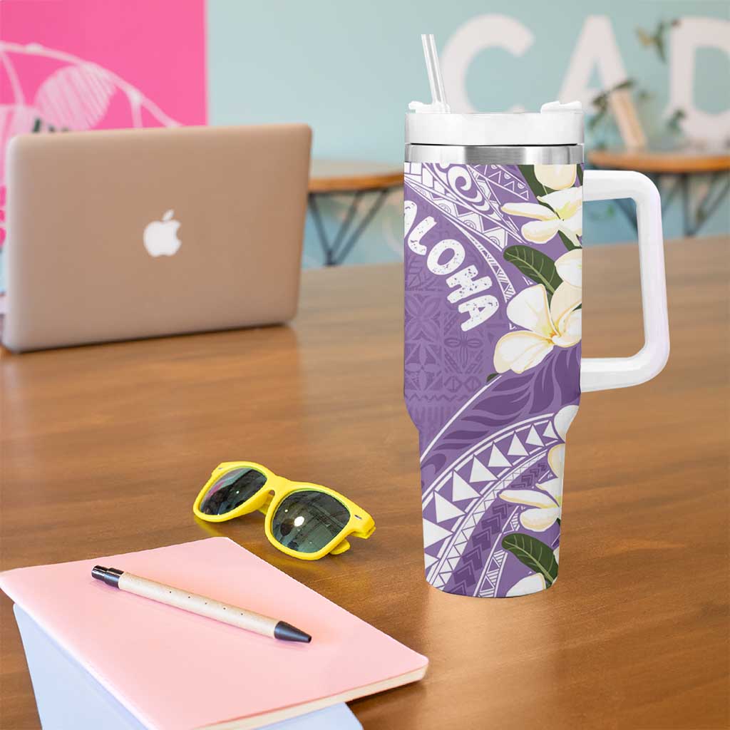Aloha Hawaii Festive Frangipani Lace Classic Lavender Custom Stanley Cup 40 oz 30 oz Tumbler With HandleTVC2301372 - Image 5