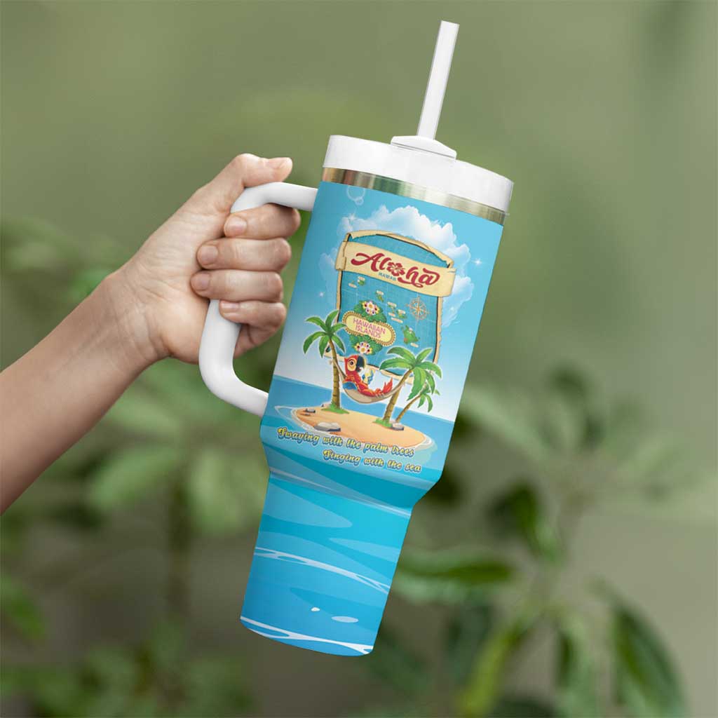 Aloha Hawaii Funny Macaw Parrot Tropical Custom Stanley Cup 40 oz 30 oz Tumbler With HandleTVC2301387 - Image 3
