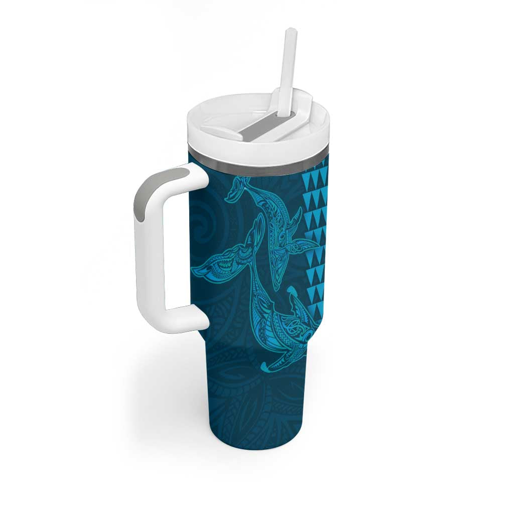 Aloha Hawaii Whale Kakau and Polynesian Tattoo Light Blue Color Custom Stanley Cup 40 oz 30 oz Tumbler With HandleTVC2301348 - Image 2