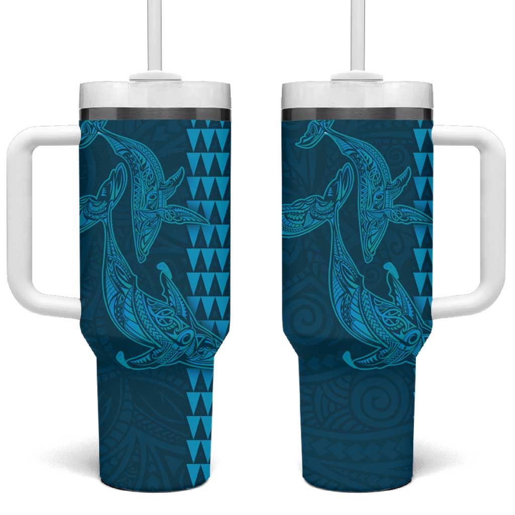 Aloha Hawaii Whale Kakau and Polynesian Tattoo Light Blue Color Custom Stanley Cup 40 oz 30 oz Tumbler With HandleTVC2301348