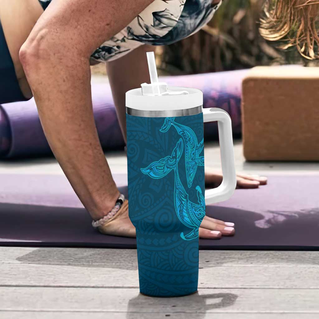 Aloha Hawaii Whale Kakau and Polynesian Tattoo Light Blue Color Custom Stanley Cup 40 oz 30 oz Tumbler With HandleTVC2301348 - Image 6