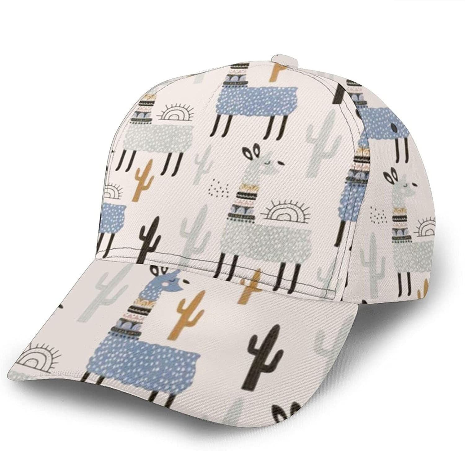 Alpaca Colorful Llama Cactus Cute Lama Adjustable Unisex 3D Printing Baseball Cap Trucker Hats Sports Hat Trucker Hats Custom Hats Gifts For Men & Women