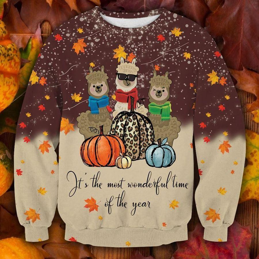 Alpaca Thanksgiving Ugly Christmas Sweater Adult 3D Funny Matching for family