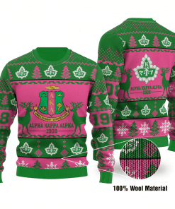 Alpha Kappa Alpha 1908 Sorority Inc Ugly Christmas Sweater Adult 3D Funny Matching for family