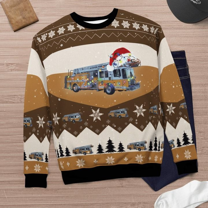 Alvaton Fire Department For Unisex Ugly Christmas Sweater Adult 3D Funny Matching for family