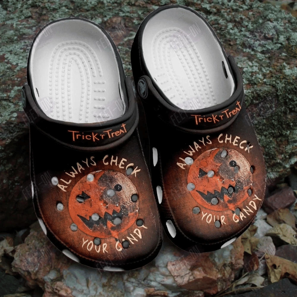 Always Check Your Candy Tricks Treat Horror Movie Halloween Classic Clogs Shoes