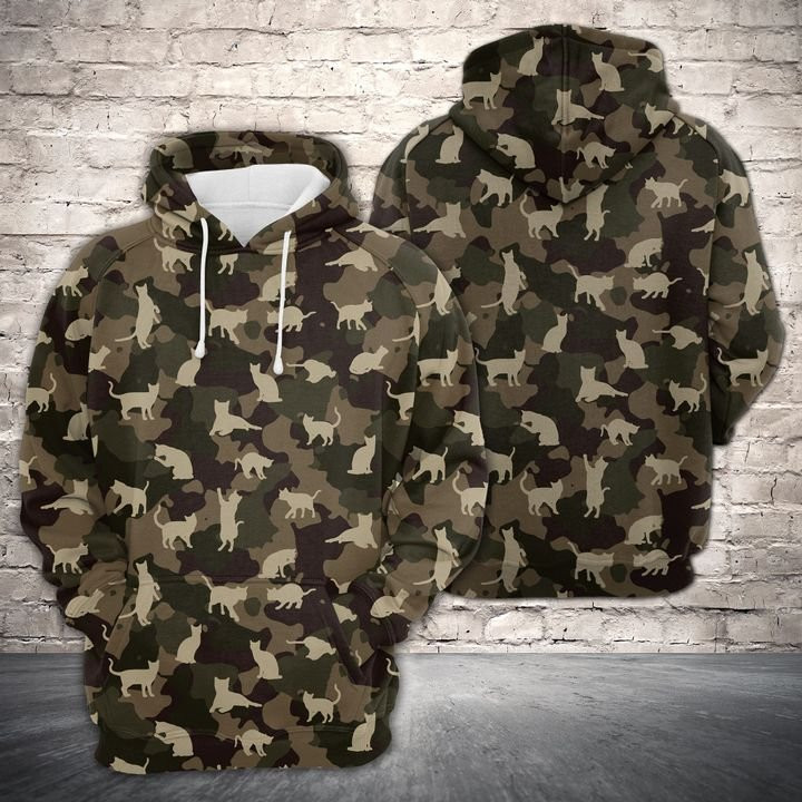Amazing Camouflage Cats 3D All Over Print Hoodie, Zip Hoodie