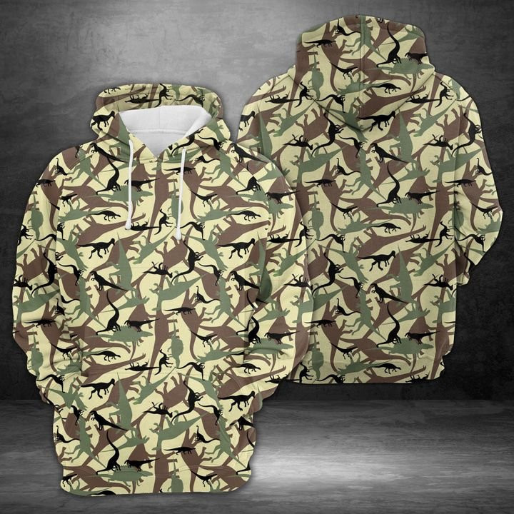 Amazing Camouflage Dinosaur 3D All Over Print Hoodie, Zip Hoodie