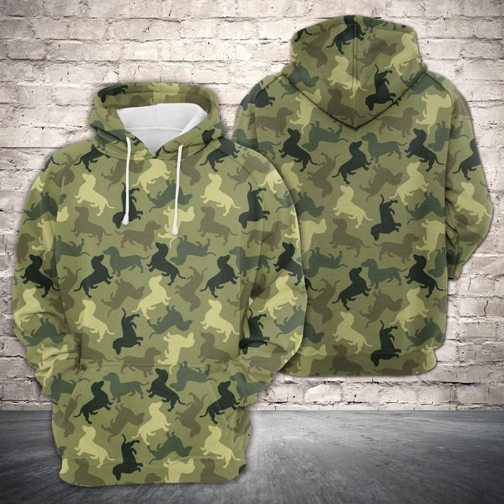 Amazing Camouflage Of Dachshund 3D All Over Print Hoodie, Zip Hoodie