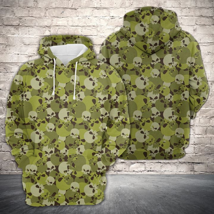Amazing Camouflage Of Skull 3D All Over Print Hoodie, Zip Hoodie