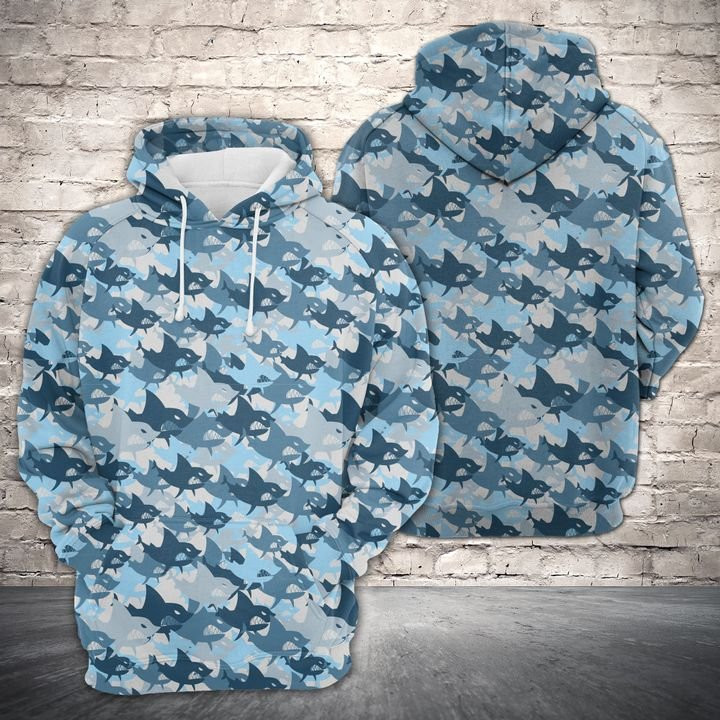 Amazing Camouflage Shark 3D All Over Print Hoodie, Zip Hoodie