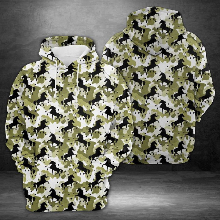 Amazing Camouflage Unicorn 3D All Over Print Hoodie, Zip Hoodie