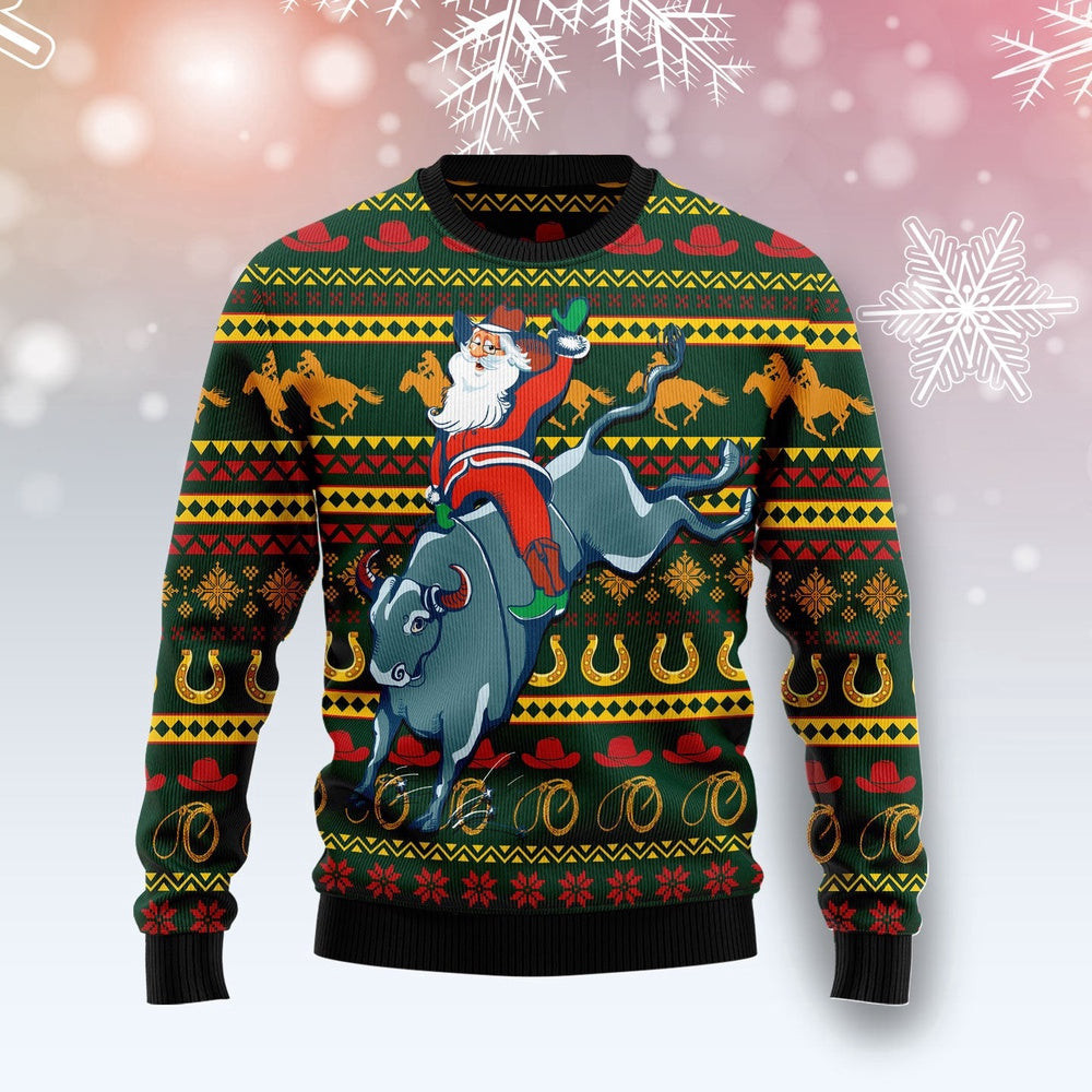 Amazing Cowboy Santa Claus Ugly Christmas Sweater Christmas Gift