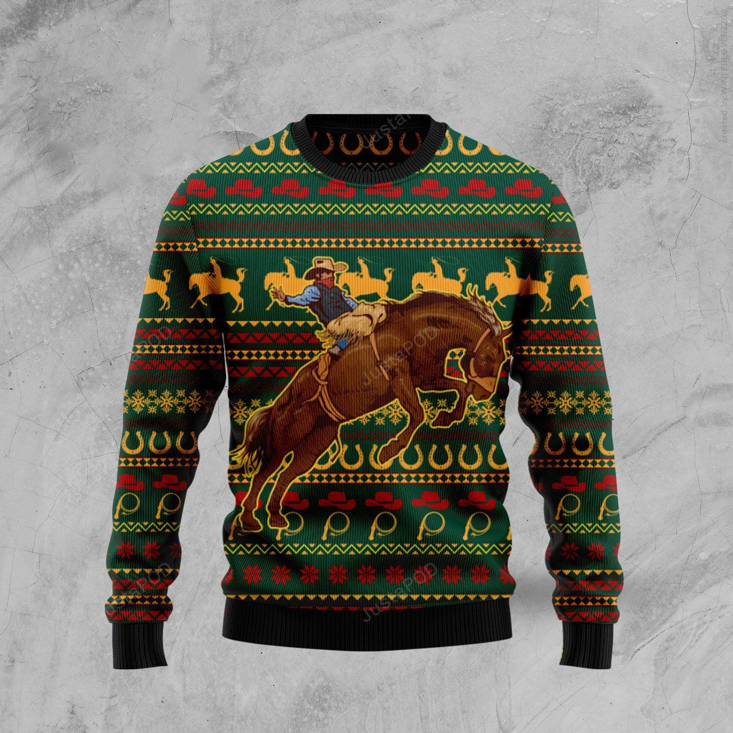 Amazing Cowboy Ugly Christmas Sweater Adult 3D Funny Matching for family