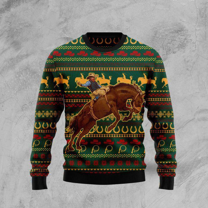 Amazing Cowboy Ugly Christmas Sweater Adult 3D Funny Matching for family