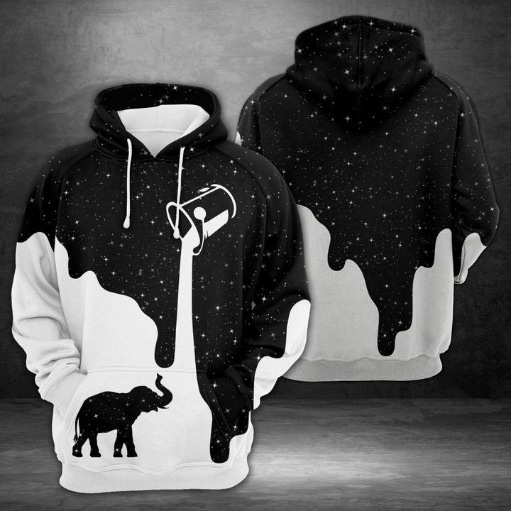 Amazing Elephant Galaxy 3D All Over Print Hoodie, Zip Hoodie
