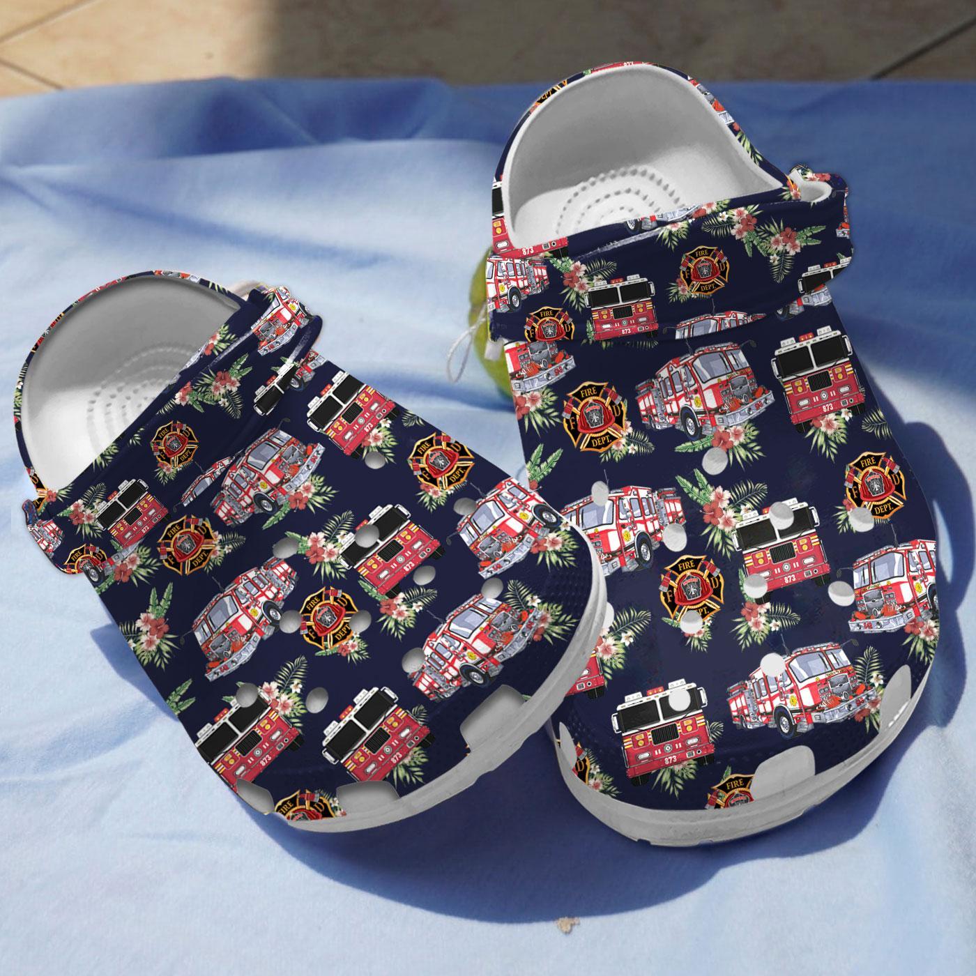 Amazing Firefighter Crocs Crocband Clogs Shoes Comfortable For Men Women and Kids