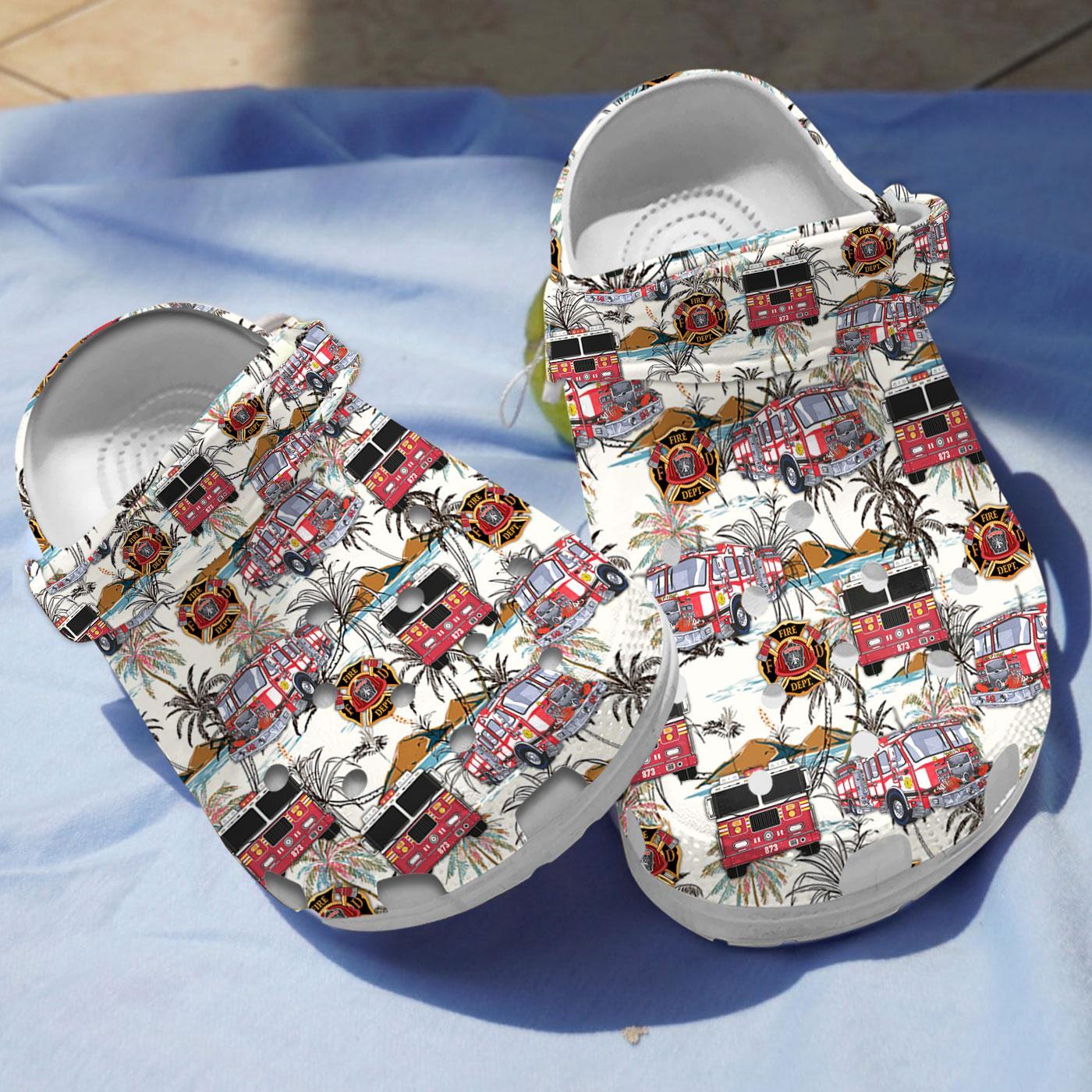 Amazing Firefighter Crocs Crocband Clogs Shoes Comfortable For Men Women and Kids