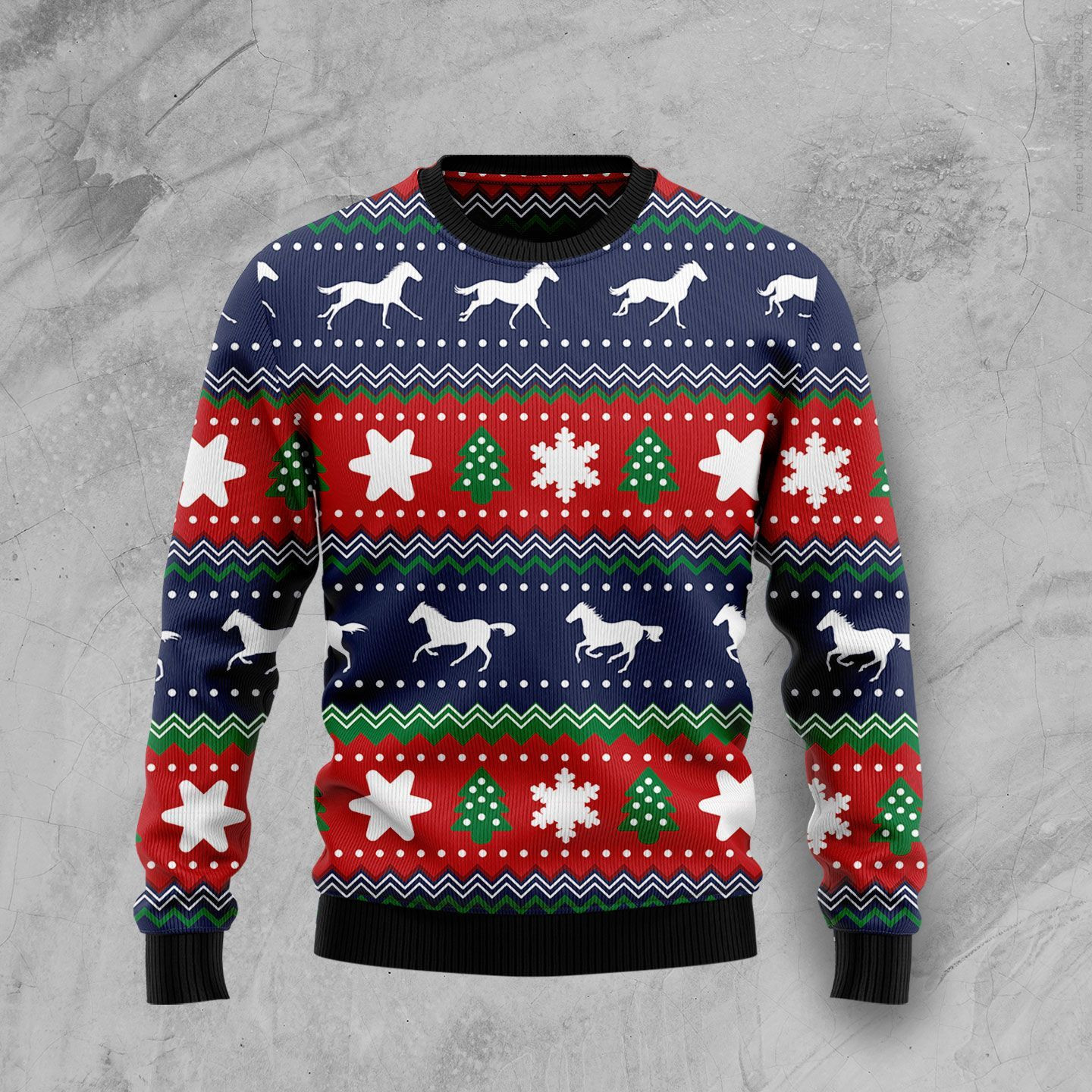 Amazing Horses Ugly Christmas Sweater Adult 3D Funny Matching for family