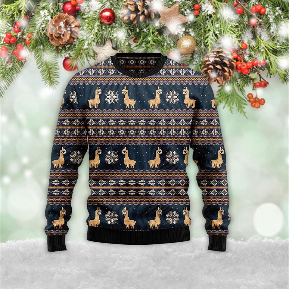 Amazing Llama Ugly Christmas 3D Sweater