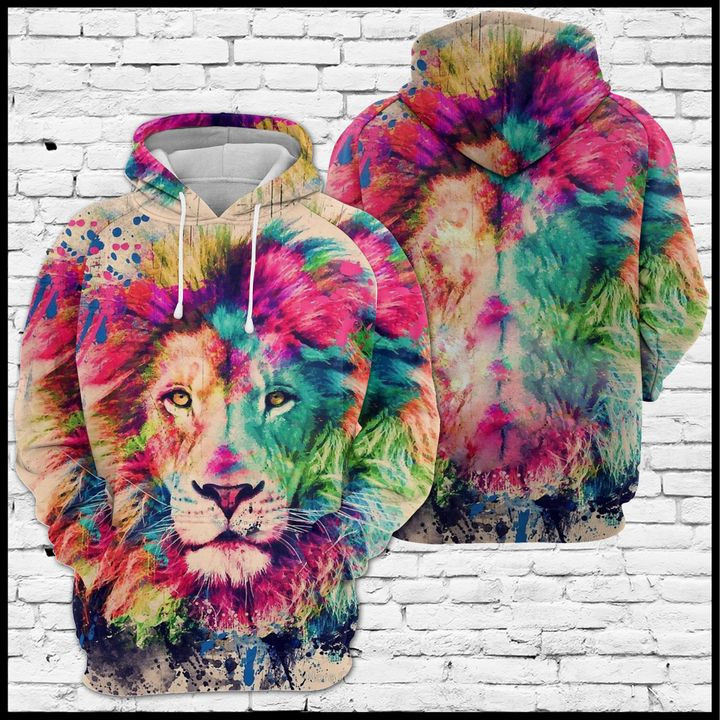 Amazing Watercolor Lion 3D All Over Print Hoodie, Zip Hoodie