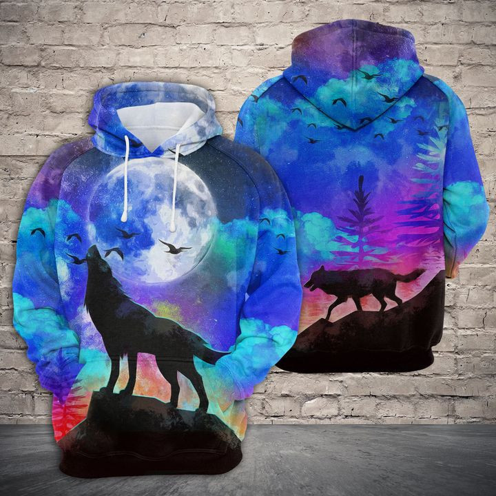Amazing Wolf At Night 3D All Over Print Hoodie, Zip Hoodie