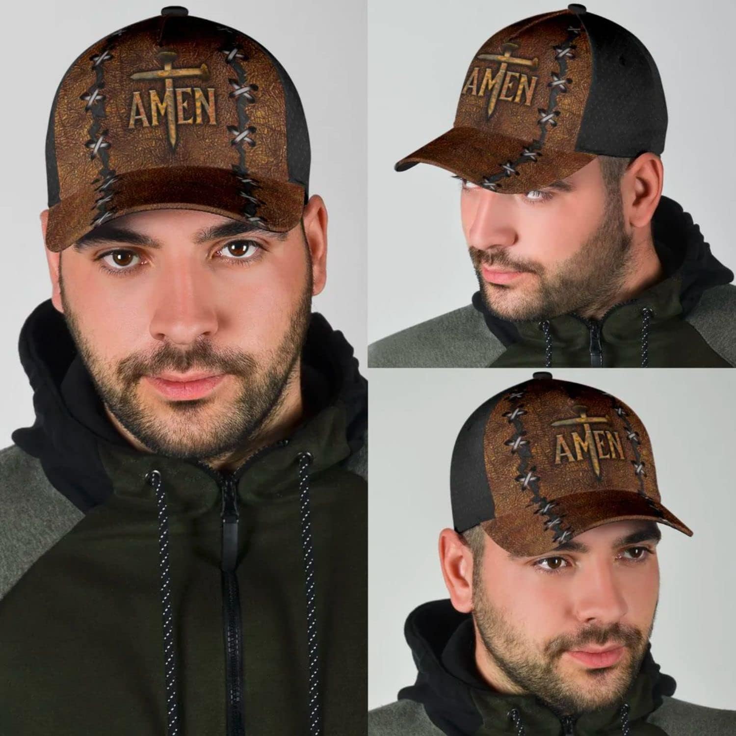 Amen The Cross Holy Baseball Cap - Christian Hats for Men and Women Trucker Hats Custom Hats Gifts For Men & Women