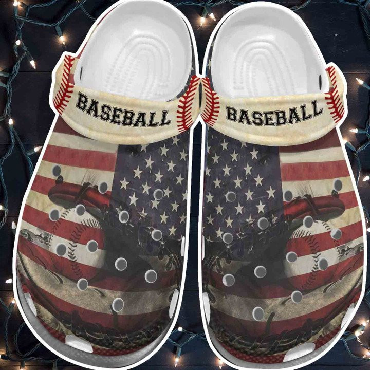 America Baseball Shoes Clogs For Batter - Baseball Outdoor Shoes 4Th Of July Gift
