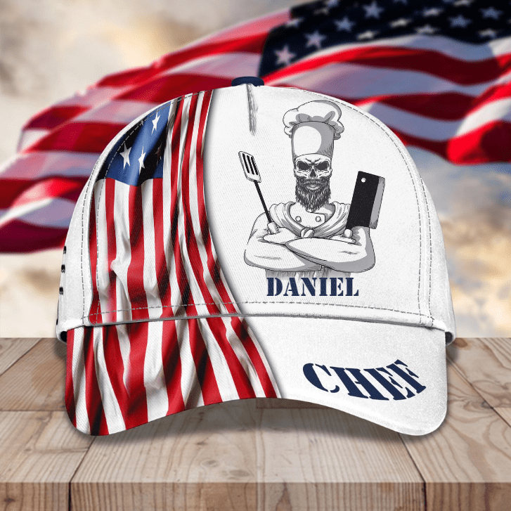 America Culinary Gangster Cap, Personalized Name Classic Cap for Men, Women, Custom Name Hat for Chef, Cook, Gangster Trucker Hats Custom Hats Gifts For Men & Women
