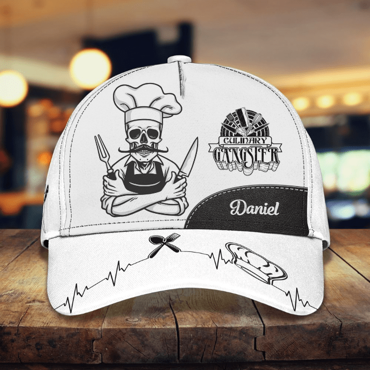 America Culinary Gangster Cap, Personalized Name Classic Cap for Men, Women, Custom Name Hat for Chef, Cook, Gangster Trucker Hats Custom Hats Gifts For Men & Women