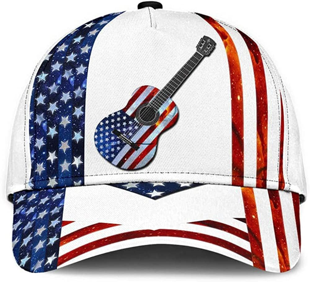 America Guitar Simple and Beautiful 3D Printed Unisex Hat Classic Cap Trucker Hats Custom Hats Gifts For Men & Women