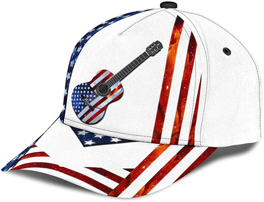 America Guitar Simple and Beautiful 3D Printed Unisex Hat Classic Cap Trucker Hats Custom Hats Gifts For Men & Women