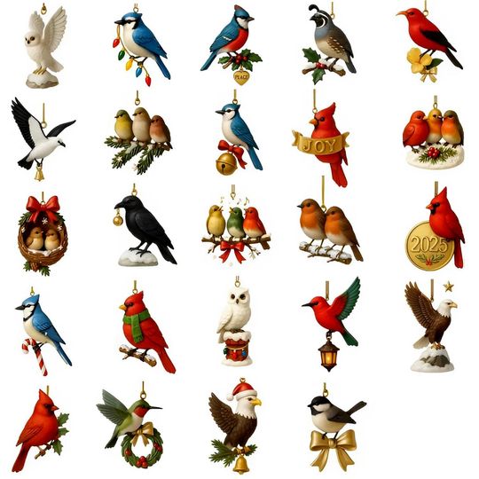 American Birds Advent Calendar 2025, 24 Day Birds Figurines : Vintage Christmas Ornament Countdown - Image 13