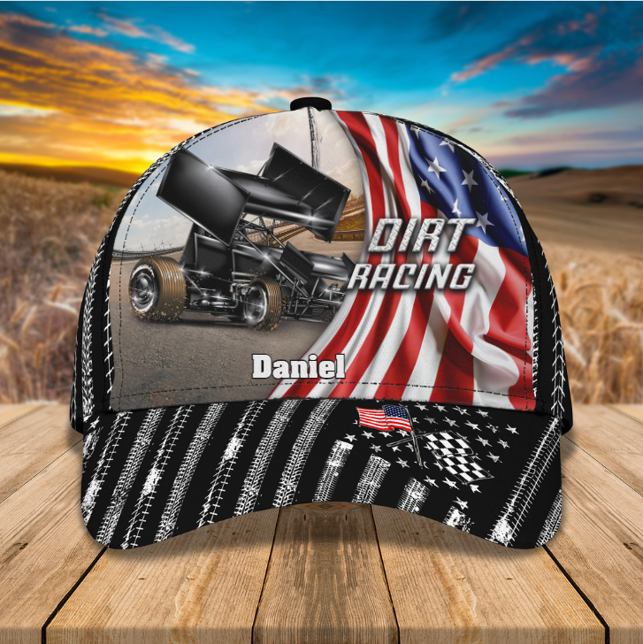 American Dirty Racing Cap, Dirty Track Racing, Personalized Name Classic Cap for Men Women, Hat for Rider Driver Trucker Hats Custom Hats Gifts For Men & Women