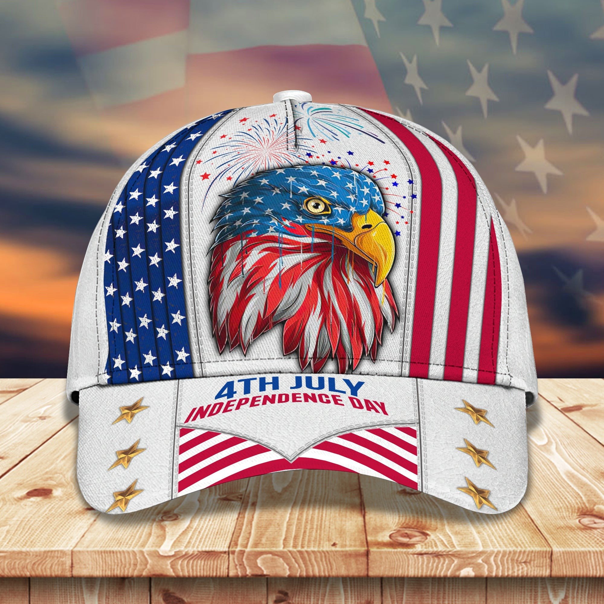 American Eagle 4th Of July Independence Day Hat Mens Patriotic Hats Gifts For Dad Trucker Hats Custom Hats Gifts For Men & Women