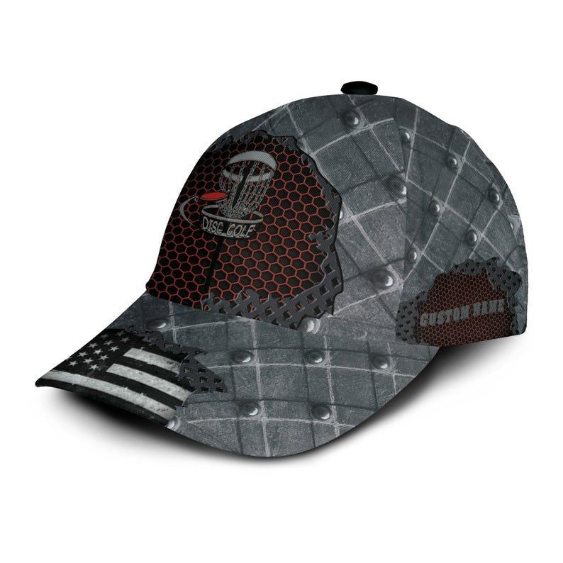 American Flag Disc Golf Custom Name 3D Hat Classic Cap For Sport Lovers, Personalized Disc Golf Cap Trucker Hats Custom Hats Gifts For Men & Women