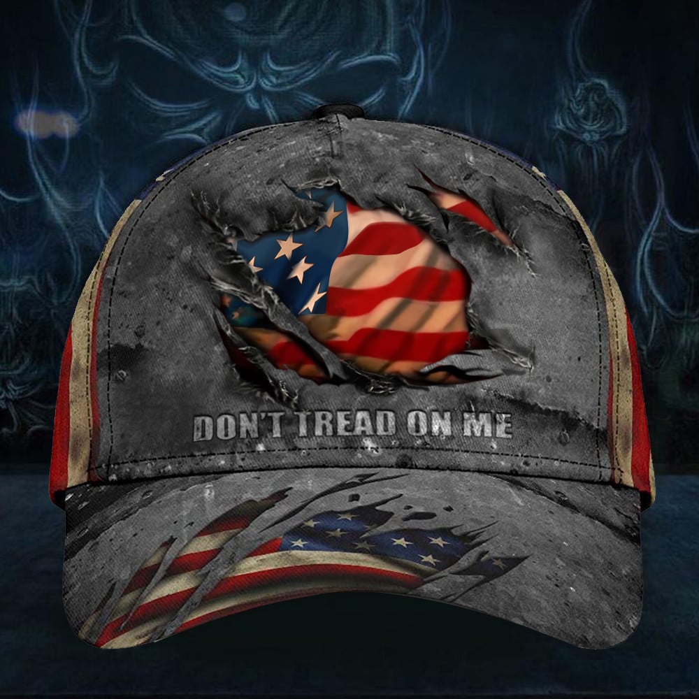American Flag Don't Tread On Me Cap Retro Vintage Patriotic Hats Gifts For Daddy Trucker Hats Custom Hats Gifts For Men & Women