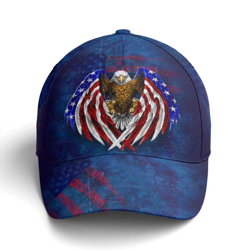 American Flag Eagle Wings Blue Baseball Cap Trucker Hats Custom Hats Gifts For Men & Women