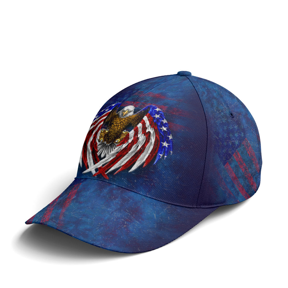 American Flag Eagle Wings Blue Baseball Cap Trucker Hats Custom Hats Gifts For Men & Women