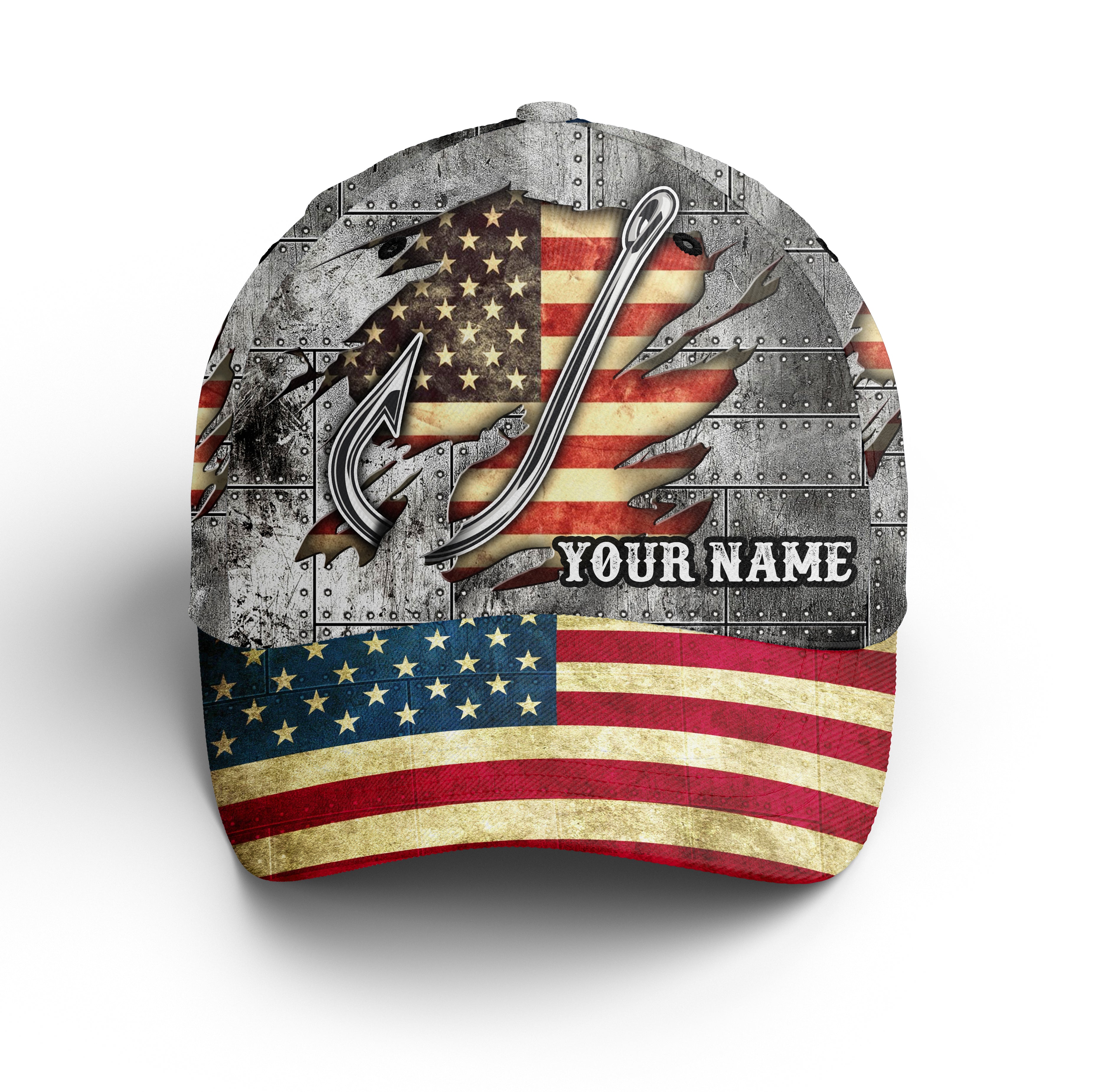 American Flag Fish Hook Fishing Camo Custom Fishing Hat Adjustable Mesh Unisex Fishing Baseball Angler Flag Hat Cap, Fishing Classic Cap Trucker Hats Custom Hats Gifts For Men & Women