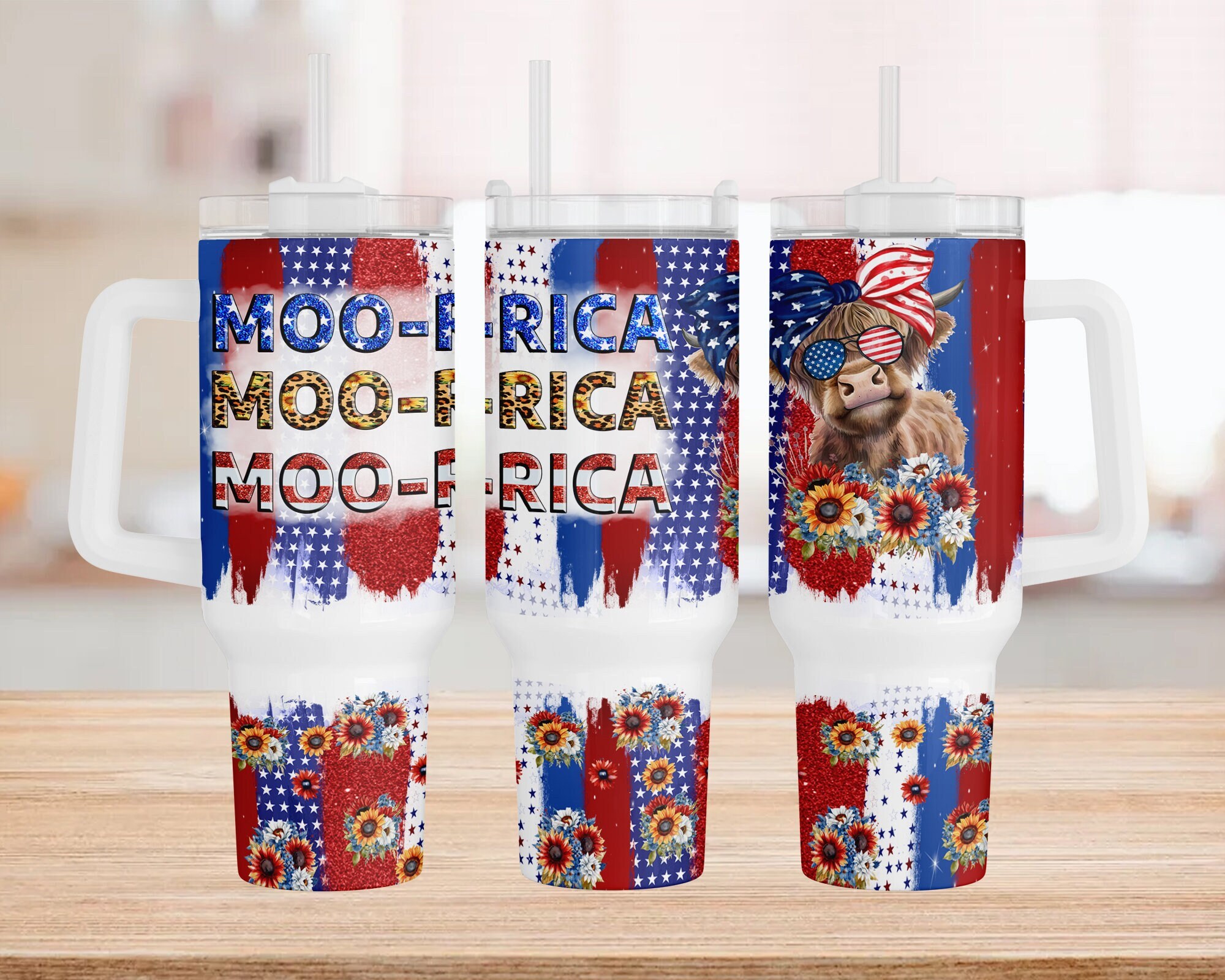 American Flag Highland Cow Custom Stanley Cup 40 oz 30 oz Tumbler With HandleTVC2301966