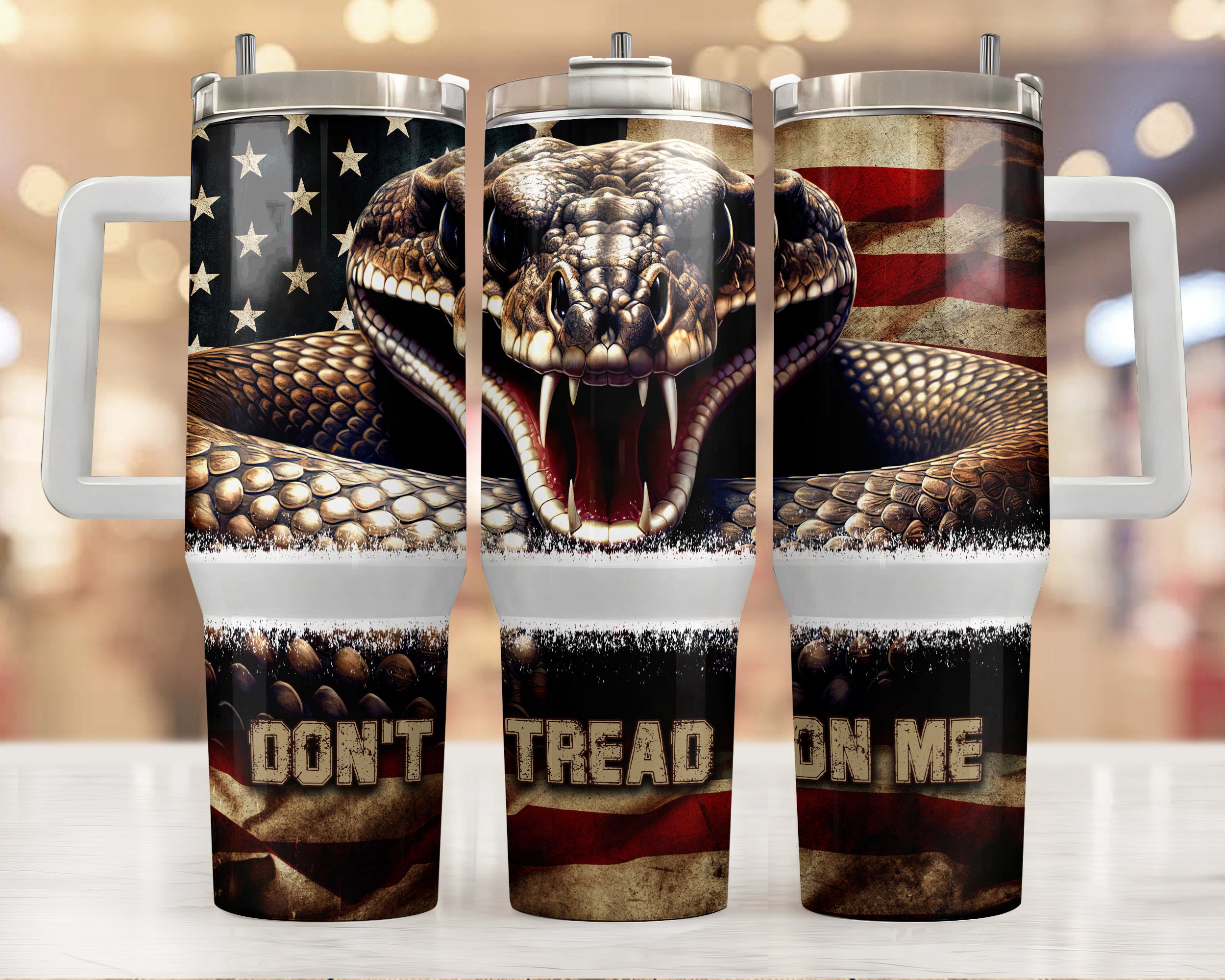 American Flag Snake Custom Stanley Cup 40 oz 30 oz Tumbler With HandleTVC2301954