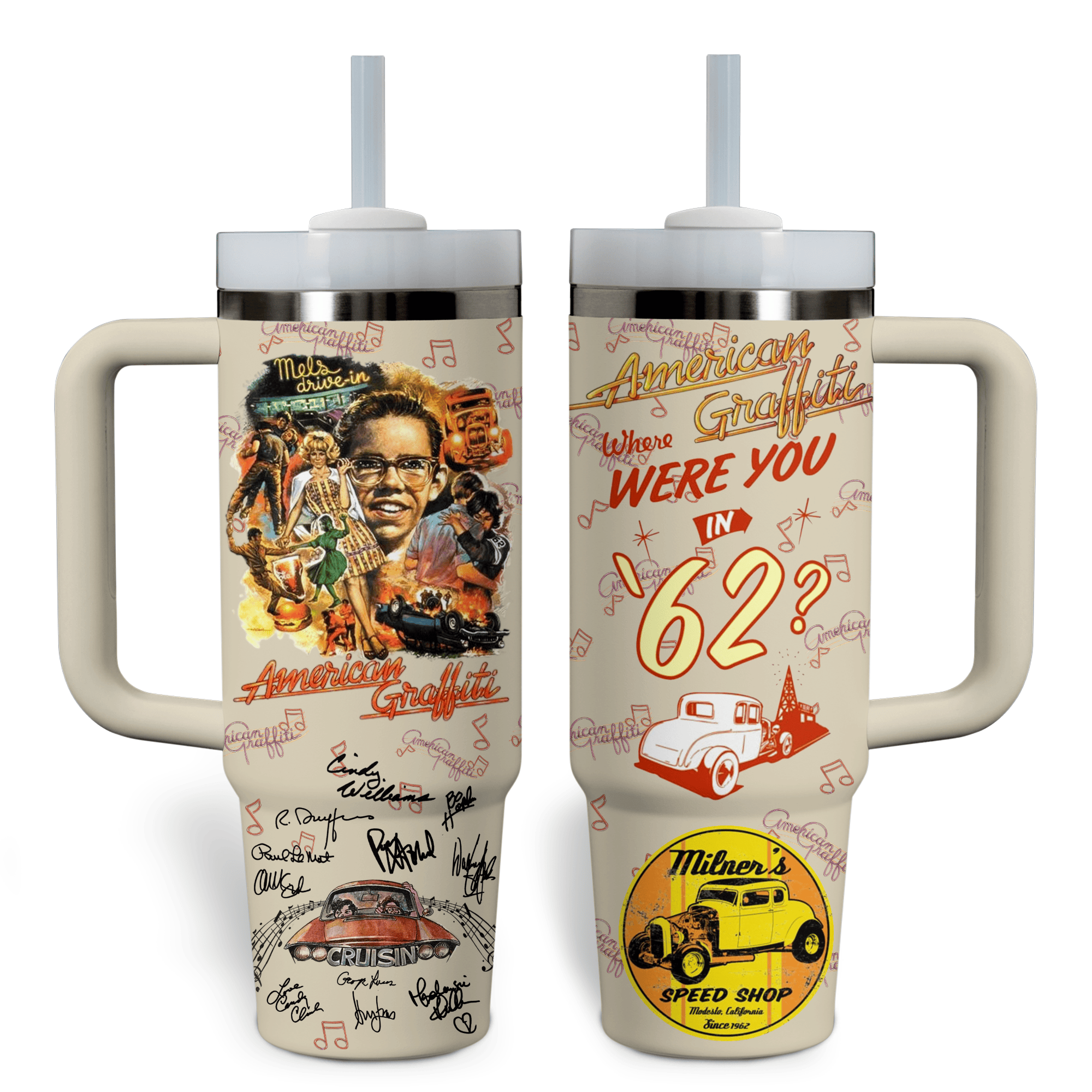 American Graffiti Movies Custom Stanley Cup 40 oz 30 oz Tumbler With HandleTVC2301773 - Image 2