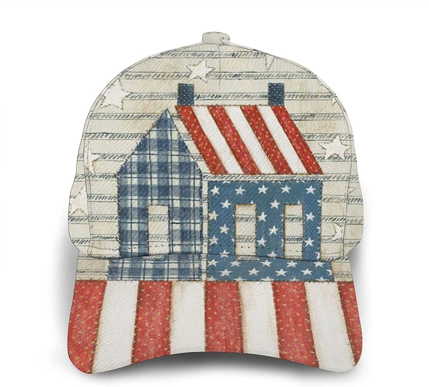 American House Print Classic Baseball 3D Cap Adjustable Twill Sports Dad Hats For Unisex Trucker Hats Custom Hats Gifts For Men & Women