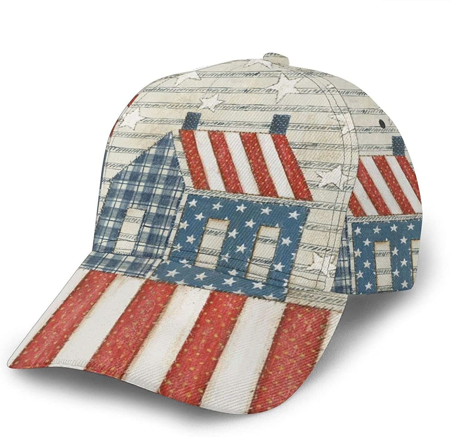 American House Print Classic Baseball 3D Cap Adjustable Twill Sports Dad Hats For Unisex Trucker Hats Custom Hats Gifts For Men & Women