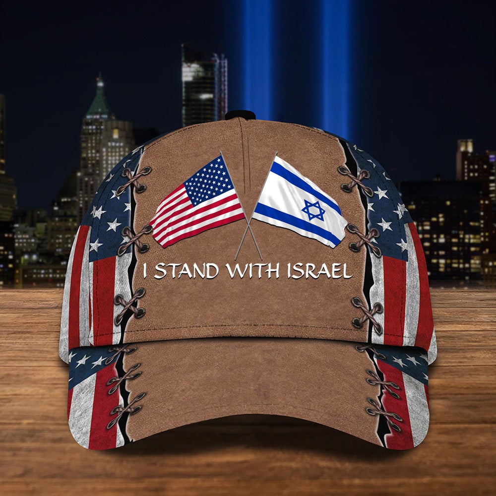 American I Stand With Israel Hat American Flag Hat Gifts For Israel Supporters Trucker Hats Custom Hats Gifts For Men & Women